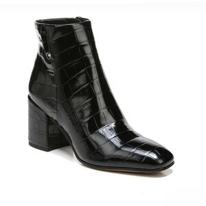Franco Sarto Women’s Snake Embossed Tenton Bootie Block Heel Shoes Size 6M New